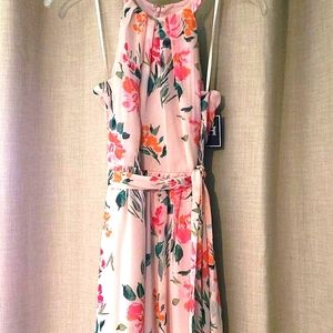 New Pink floral long dress 10P